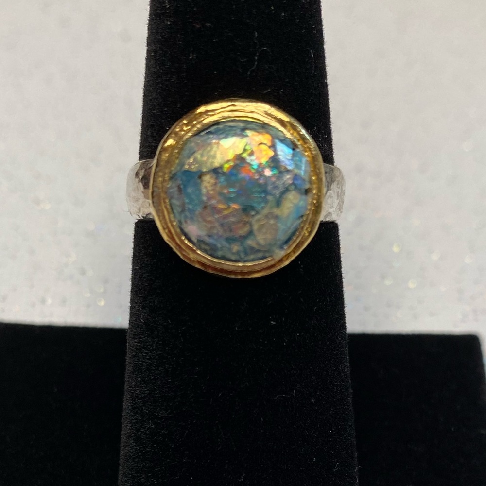 Two Tone Ancient Roman Glass Ring